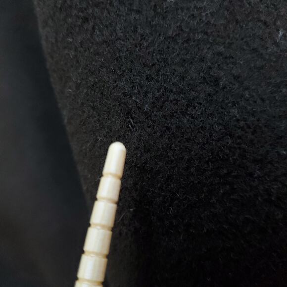 VTG Alorna Green Wool Coat Black Faux Fur Shearling Trim Open Front Fits L/XL - Picture 11 of 12